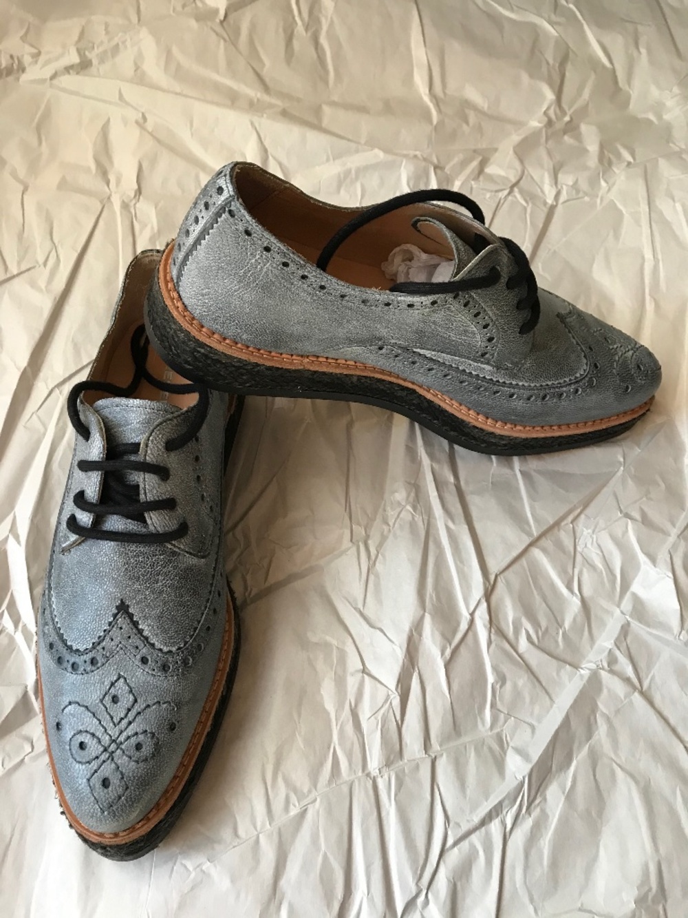 Black Diesel Label Shoes, made in Italy, Leather, blue, Brand New, size 9